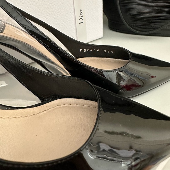 NWOB Dior Clear & Black Patent Leather Slingback - Picture 8 of 16